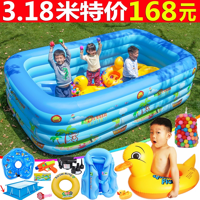 Bể bơi người lớn quá khổ trẻ em bể bơi bóng bơm hơi nhà bể bơi gia đình người lớn Hàn Quốc hồ bơi bé - Bể bơi / trò chơi Paddle