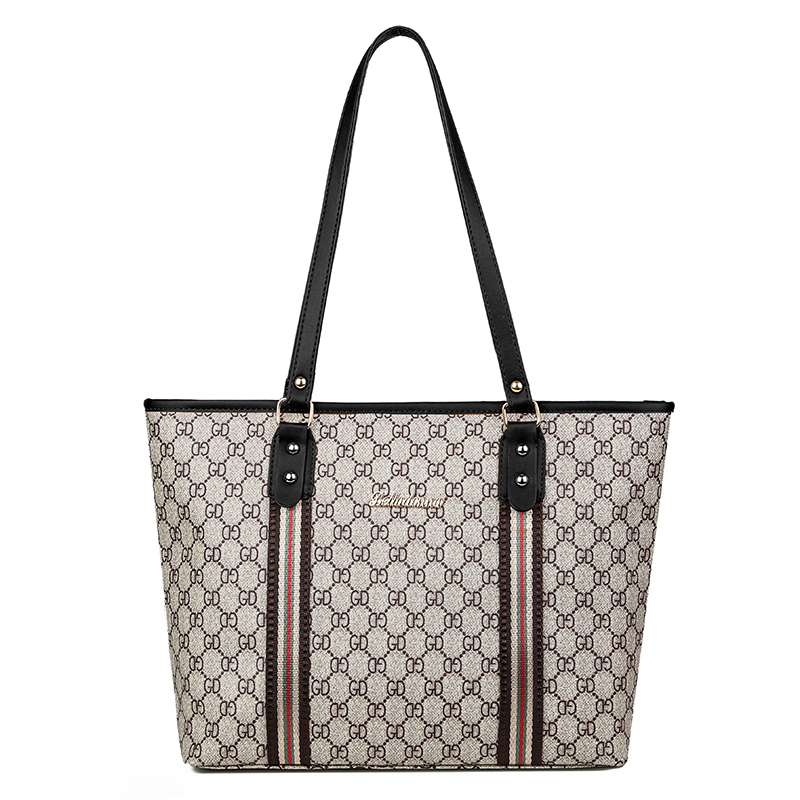 Black2021 new pattern Female bag Color contrast stripe  Simplicity leisure time The single shoulder bag high-capacity fashion Versatile handbag