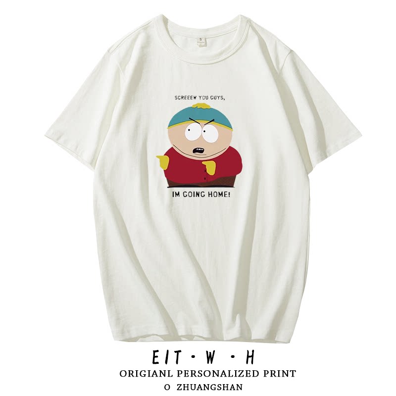 Футболка South Park с надписью Южный Парк, Kenny в коротком рукаве, одежда вокруг Kenny, полурукавная футболка