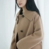 Hepburn gió len áo len hai mặt Sen len Hàn Quốc phiên bản của eo retro 2018 mùa đông chống mùa nghệ thuật AH45 áo da nữ dáng dài Accentuated eo áo