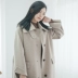 Hepburn gió len áo len hai mặt Sen len Hàn Quốc phiên bản của eo retro 2018 mùa đông chống mùa nghệ thuật AH45 áo da nữ dáng dài Accentuated eo áo