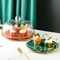 Nordic Light Luxury Ceramic Cake Plate Dessert Dessert Dessert Dornments Disply Shelc