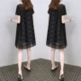 Mùa hè 2019 mới của phụ nữ phiên bản Hàn Quốc của sọc lớn màu đen Một chiếc váy chữ thời trang lỏng lẻo - A-Line Váy váy nữ