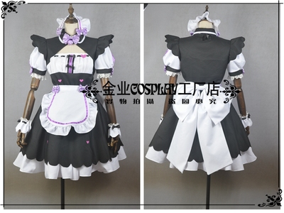 taobao agent Chocolate and Xiangzi Lan COS clothing black and white maid costume cosplay service 7 color