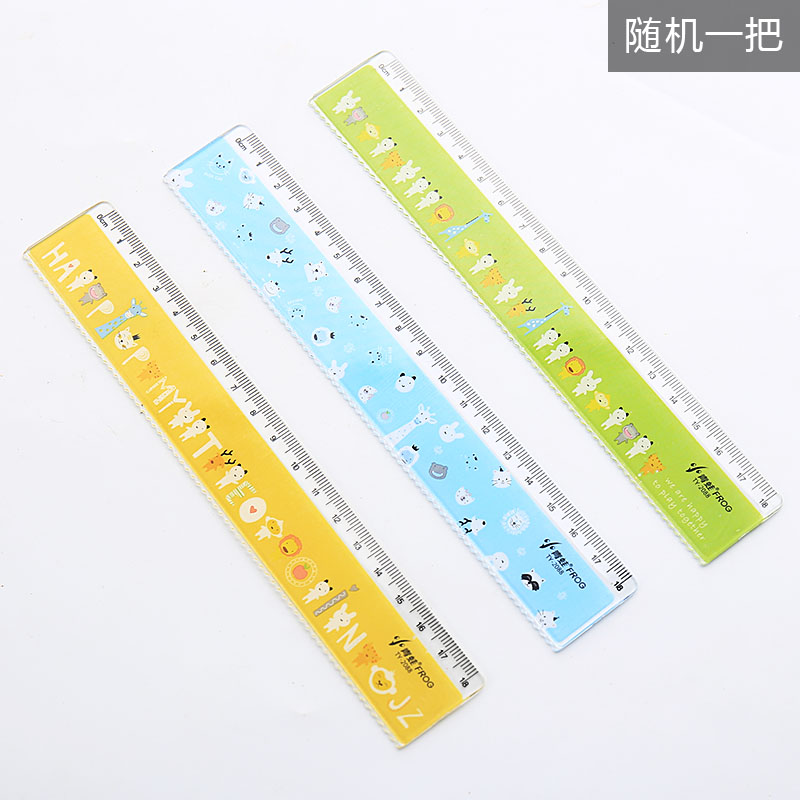 18Cm Ruler (Random Style)student Cartoon ruler 15 / 20cm measure tool the republic of korea Simplicity Stationery articles like a breath of fresh air multi-function ruler