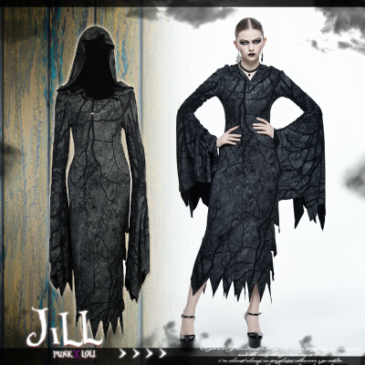 taobao agent O Jier o Gothic Cos Dark Forest Witch Tattoo Sagid Slashes Congue Robe Dress SKT050