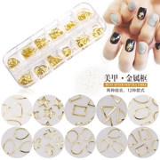 Nhật Bản Nail Art Trang sức Vàng Kim loại Khung Đặt Nail Sticker Phần mỏng Cơ sở Tình yêu Công cụ hợp kim F19