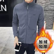 Áo len nam 2018 Áo khoác dày mới Áo len nam giản dị Kích thước lớn Lông cừu Lông cừu Zipper Zipper