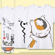 Natsume tài khoản người bạn mèo giáo viên t-shirt mùa hè nam ngắn tay nữ hai nhân dân tệ phim hoạt hình anime quần áo xung quanh