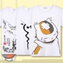 Natsume tài khoản người bạn mèo giáo viên t-shirt mùa hè nam ngắn tay nữ hai nhân dân tệ phim hoạt hình anime quần áo xung quanh sticker gấu trúc