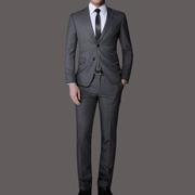 Phù hợp với phù hợp với nam mỏng Hàn Quốc phiên bản của màu xám phù hợp với kinh doanh của nam giới ăn mặc chuyên nghiệp mặc thanh niên chú rể áo cưới