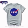 Áo thun bé trai mùa hè cotton mới Mùa hè bé trai Hàn Quốc tay ngắn NASA áo phông trẻ em lớn - Áo thun áo thun bé trai cao cấp