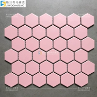 Шестиугольный матовый темно-розовый.