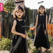 Halloween trẻ em thiên thần bóng tối ma cà rồng trang phục hóa trang đen quốc ma quỷ phù thủy váy