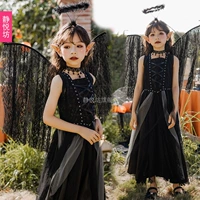 Halloween trẻ em thiên thần bóng tối ma cà rồng trang phục hóa trang đen quốc ma quỷ phù thủy váy trang phục haloween cho bé