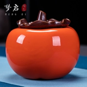 Persimmon hồng Persimmon sáng tạo kích thước lon trà Jingdezhen thủ công - Trang trí nội thất
