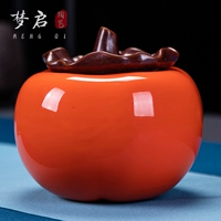 Persimmon hồng Persimmon sáng tạo kích thước lon trà Jingdezhen thủ công - Trang trí nội thất trang tri phong tro