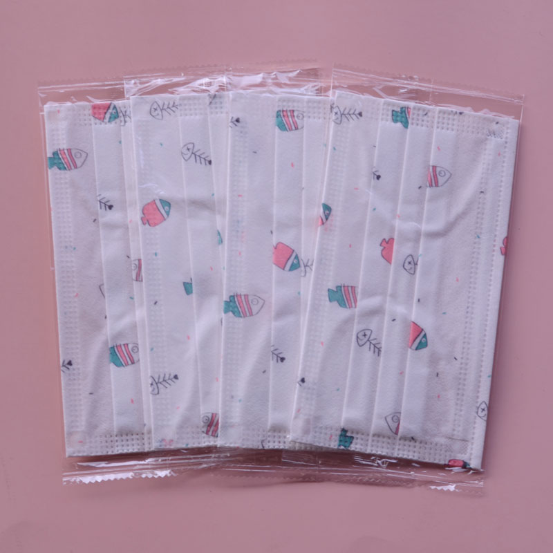 Small White Fish 20 (Independent Package)disposable printing Mask fashion purple Wave point Breathable Han personality goddess three layers Melt blown cloth Whitening adult colour