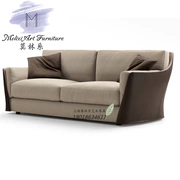 Mới tối giản Bắc Âu vải sofa gỗ rắn Mỹ kết hợp vải hậu hiện đại Thời trang đơn đôi ba người tiếp nhận - Ghế sô pha