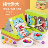 Детская семейная игра с едой, игрушка, палочки для еды для тренировок, ложка, бусины Монтессори, раннее развитие, мелкая моторика
