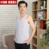 Quần áo nam màu trắng tinh khiết chạm đáy vest mùa hè thoáng khí cha già áo len nam cotton cũ áo sơ mi Han - Áo vest Áo vest