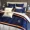 Bộ đồ giường cotton bốn mảnh kiểu kinh doanh đơn giản theo phong cách châu Âu 笠 Khăn trải giường thêu chăn trải giường 1,8m - Bộ đồ giường bốn mảnh