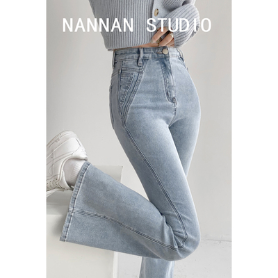 taobao agent Retro autumn jeans, pants, trend of season, fitted