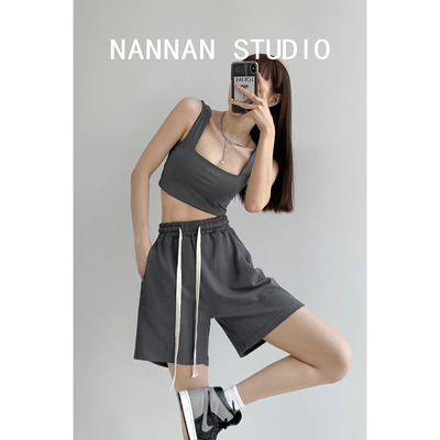 taobao agent Sports shorts, pants, elastic waist, loose straight fit
