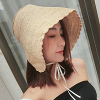 Ретро и элегантный японский дизайнерский кружево, соломенная шляпа лоли Лоффей может сложиться весной и летним солнцезащитным кремом