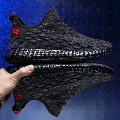 椰子鞋男夏季运动透气网鞋韩版潮流网面防臭百搭鞋子男士飞织潮鞋