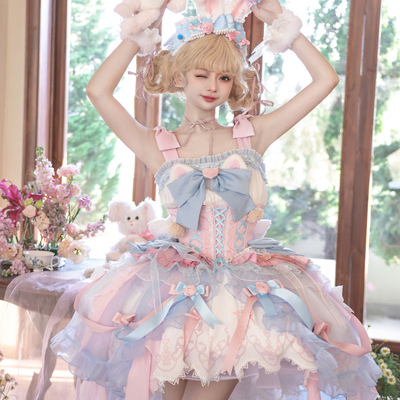 taobao agent [Two Regiment Appointments] Magic Girl Came Planning Cat Fate Cat Sweet Cake Original Lolita Sweet Dress