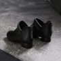 Giày bốt nữ nhỏ mùa xuân hè 2019 phong cách mới với giày đế dày Martin boot nữ ống ngắn bằng da Anh gió đơn - Giày ống boot đen