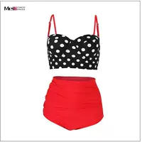 Kích thước lớn bikini béo mm bikini ngực lớn cup lớn bikini eo cao che bụng béo chị em áo tắm phụ nữ - Bikinis áo tắm sexy