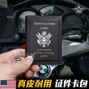 Chiến tranh thế giới thứ hai Mỹ phi công bằng da siêu mỏng giấy phép lái xe bao da thẻ tài liệu gói nhiều giấy phép lái xe thẻ ví da nguyên chất
