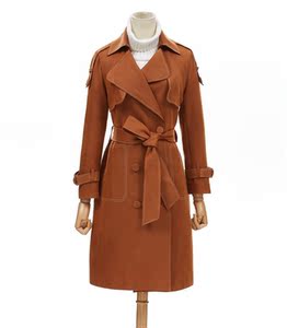 [Sống giá đặc biệt 119 nhân dân tệ] 2018 mới tính khí dài áo gió da lộn eo thời trang áo khoác mỏng