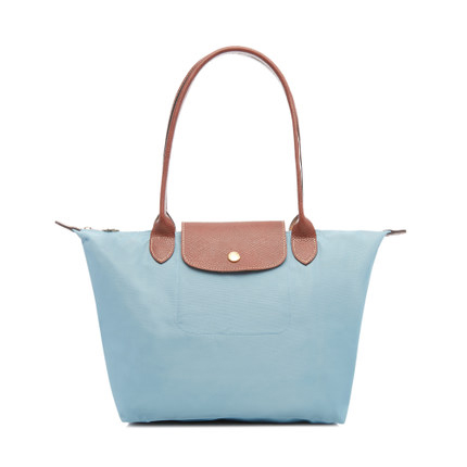 Light Blue [Large]summer commute France classic Dumplings female nylon Tote Bag portable The single shoulder bag package female high-capacity Longxiang bag