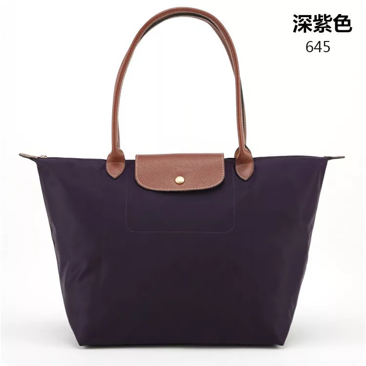 Deep Purple [Large]summer commute France classic Dumplings female nylon Tote Bag portable The single shoulder bag package female high-capacity Longxiang bag