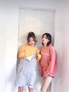 Nhật bản phiên bản của Champion vô địch cổ điển cổ điển lỏng áo len cổ tròn vài mô hình mô hình vụ nổ người đàn ông và phụ nữ sơ mi