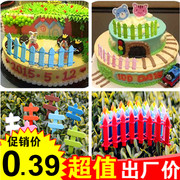 Fondant 裱 hoa bánh sinh nhật cảnh trang trí bánh cảnh trang trí hàng rào báo hiệu đường bộ gỗ uốn cong