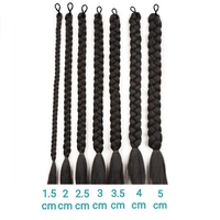 Одиночная черная косы составляет 1,5 см шириной около 70 см в длину