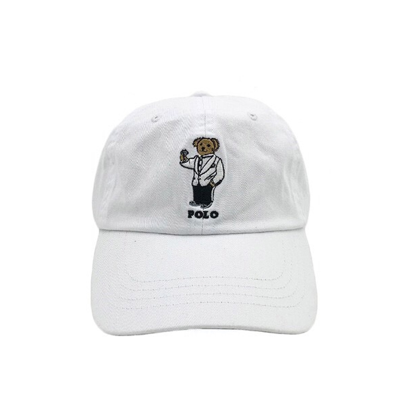 Suit Bear & WhitePolo Bear Hat female Chaopai ins Paul Baseball cap male leisure time peaked cap Sun hat RL Export