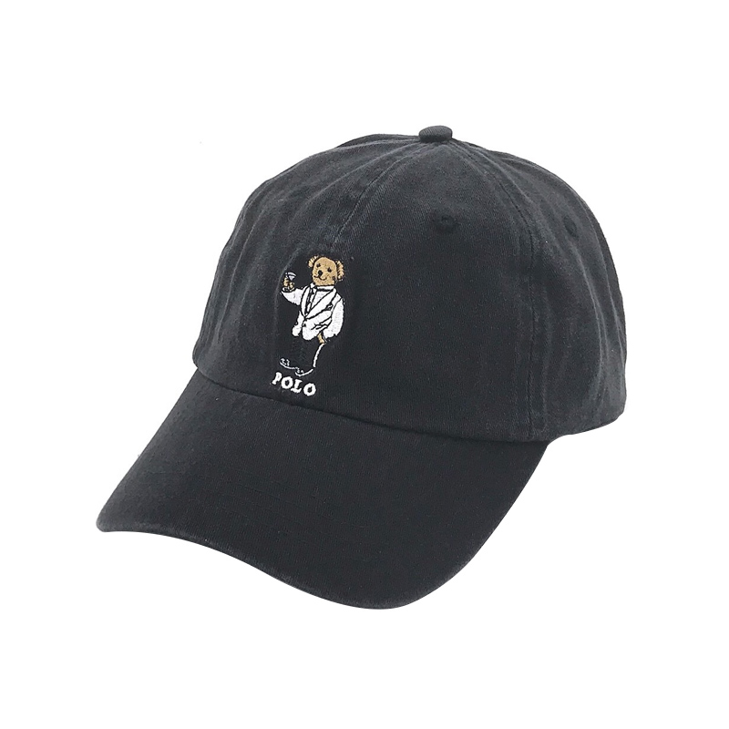 Suit Bear & BlackPolo Bear Hat female Chaopai ins Paul Baseball cap male leisure time peaked cap Sun hat RL Export