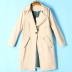Thơ loạt 2018 mùa thu mới tính khí trắng ~ màu rắn lỏng áo gió áo khoác dài 031 tiêu chuẩn áo blazer nữ đẹp Trench Coat