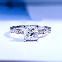 Платиновое ювелирное украшение, обручальное кольцо для принцессы, белое золото 18 карат, 1.5 карат