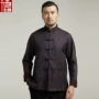 Hongru Tang phù hợp với áo khoác nam kiểu Trung Quốc cải thiện vai Hanfu tay áo quốc phục mùa thu đông những kiểu đồ bộ may đẹp
