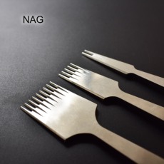 Зубило 纳革手工皮具diy不锈钢3.85六菱法斩2齿5齿9齿柄加厚现货秒发