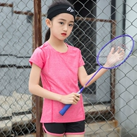 Уличный детский быстросохнущий спортивный теннисный базовый спортивный костюм, подходит для подростков, для бега, короткий рукав