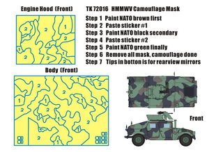T-Model TK72016 1/72 M1114 зуммер НАТО камуфляж крышка Бумага