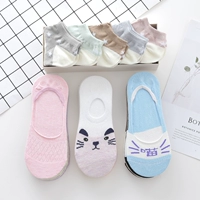 5 cặp vớ nữ mùa hè vớ cotton mỏng vớ nông miệng dễ thương vớ thuyền nữ cotton vớ vô hình tất bông đi trong nhà