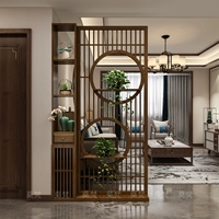 Новый китайский стиль двойной перегородка экрана гостиная чайная комната входит в крыльцо современная цветочная рама.